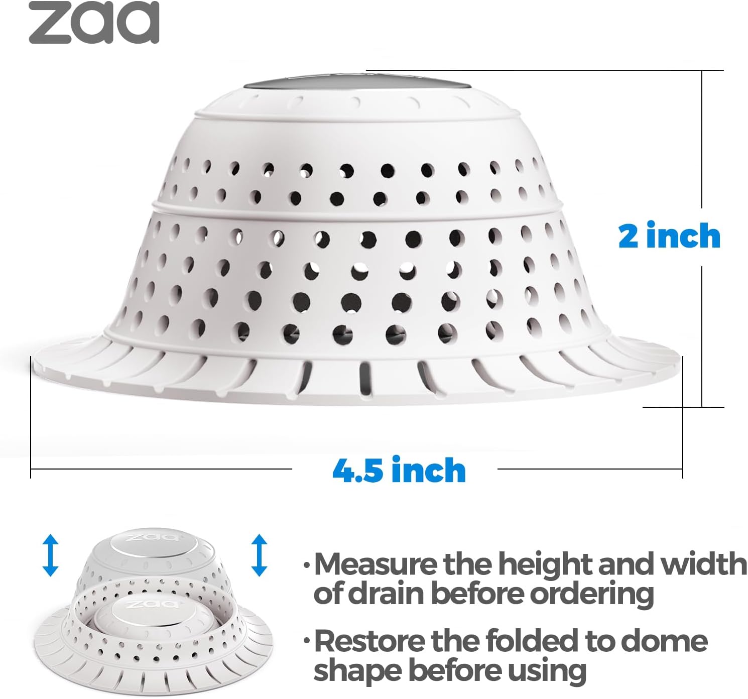 Detalle de Zaa Shower Drain Hair Catcher, 4.5-Inch