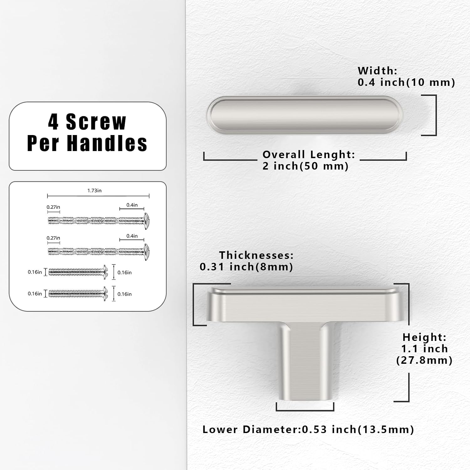 Thumbnail 1 de Asimerdeco cabinet knobs, brushed satin nickel