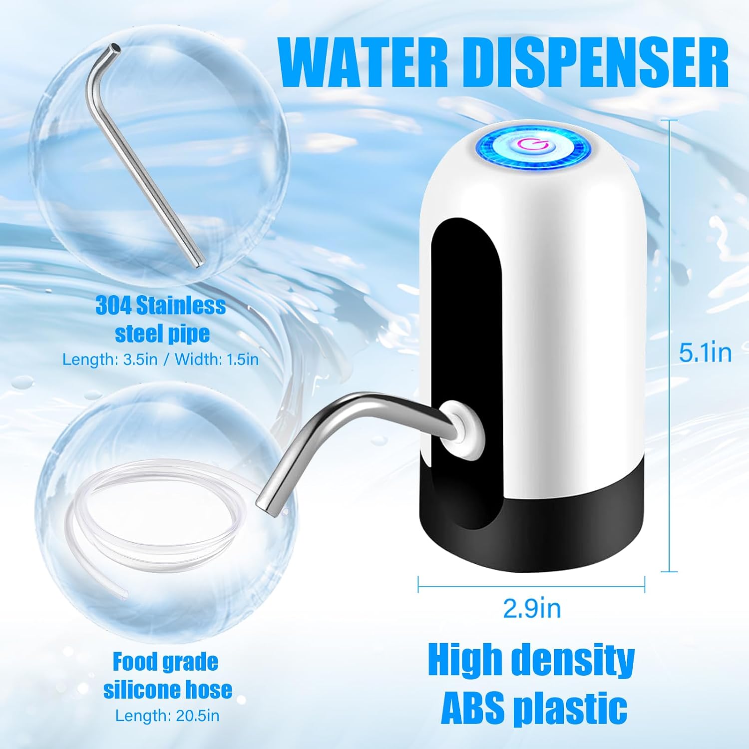 Thumbnail 2 de swardroof 012SB-1 Rechargeable Water Dispenser Pump, USB-C, 1,200 mAh