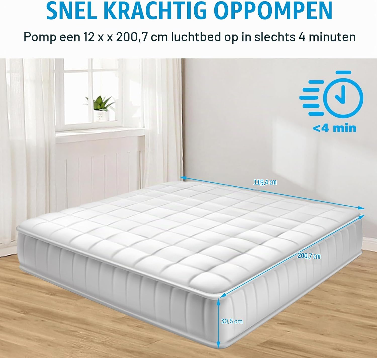 Detalle de Auauraintt elektrische luchtpomp 2-in-1 met 3 mondstukken