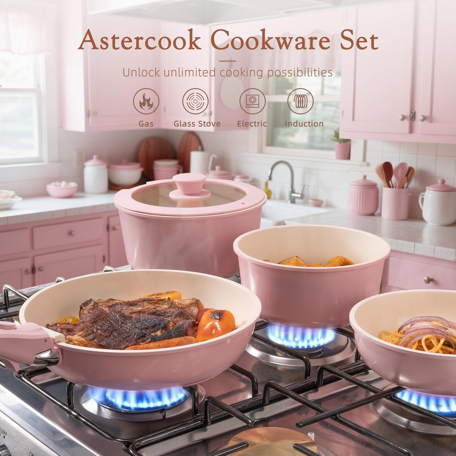 Thumbnail 1 de Astercook 21-Piece Ceramic Cookware Set