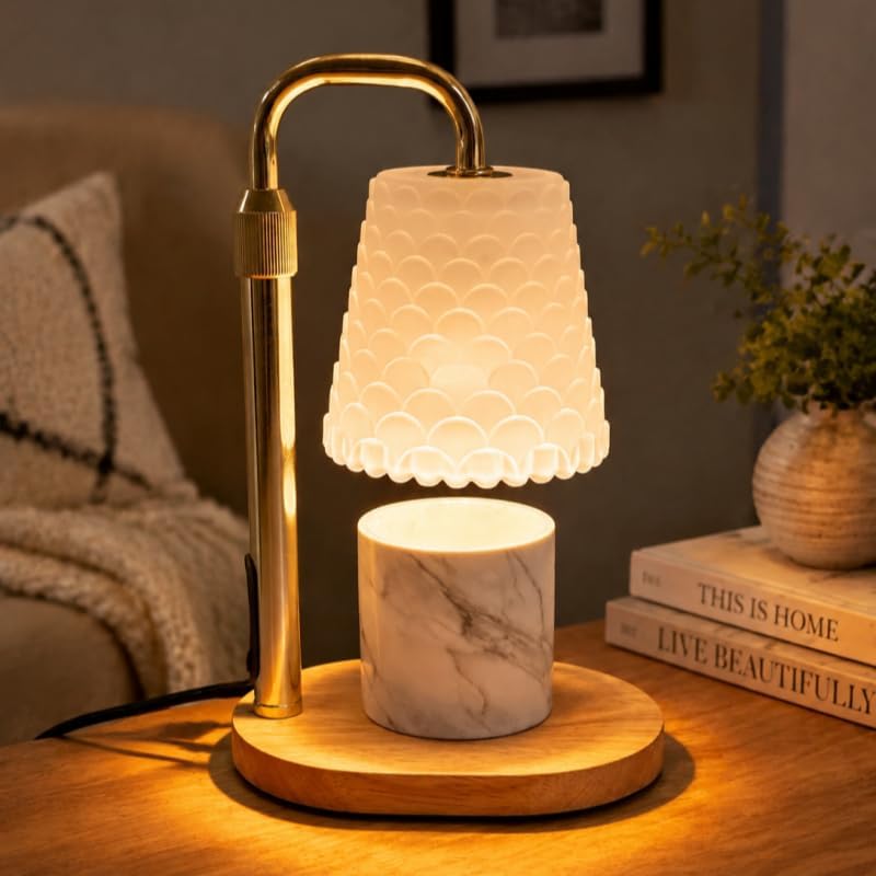 Detalle de JIMEI Candle Warmer Lamp with Timer, Golden Metal, Dimmable and Height Adjustable