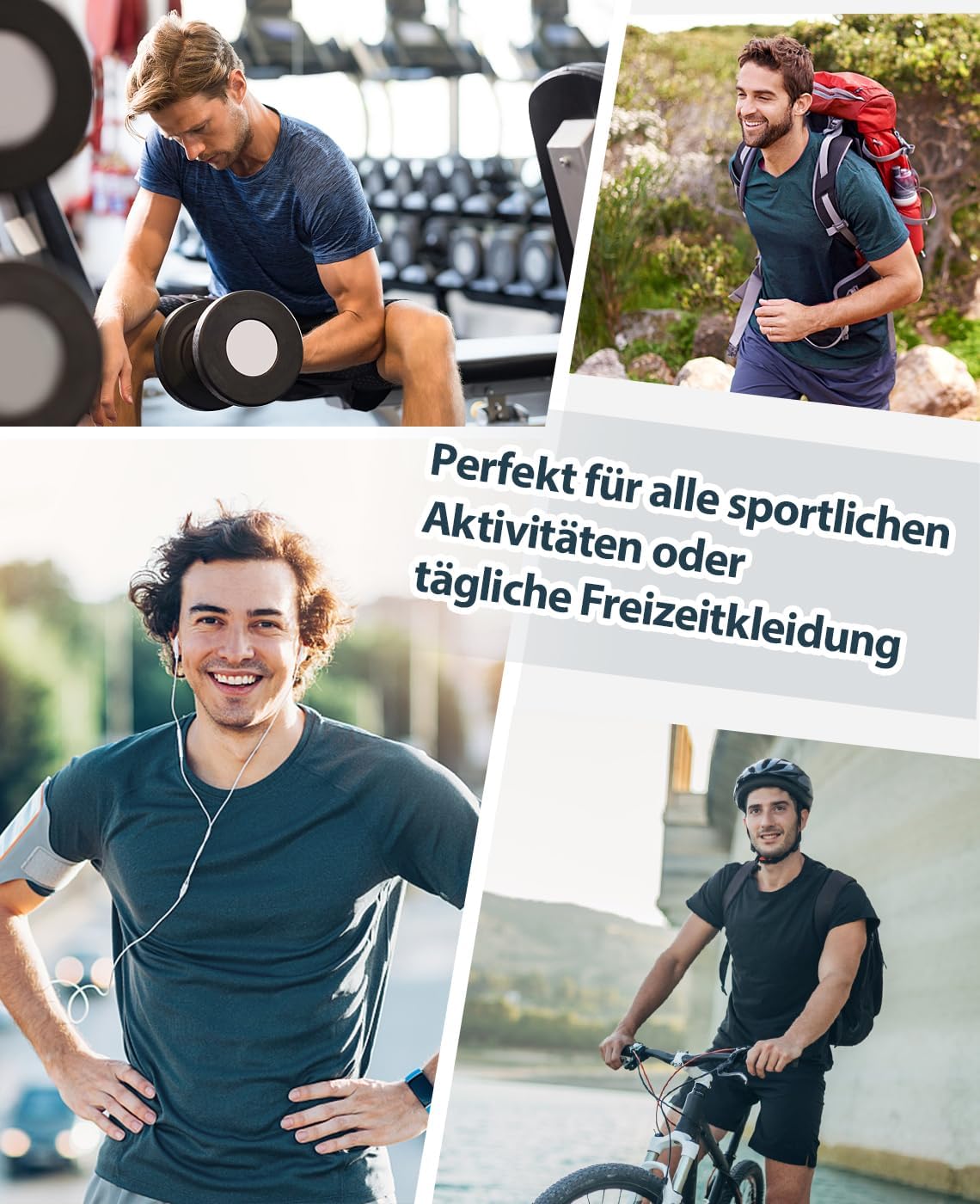Thumbnail 4 de Star Vibe 3er Pack Sportshirt Set Herren – atmungsaktive Funktions-T-Shirts kurzarm