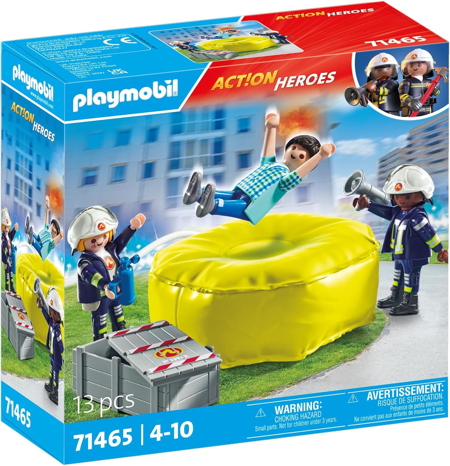 Detalle de PLAYMOBIL Action Heroes 71465 Materasso di Salvataggio dei Pompieri