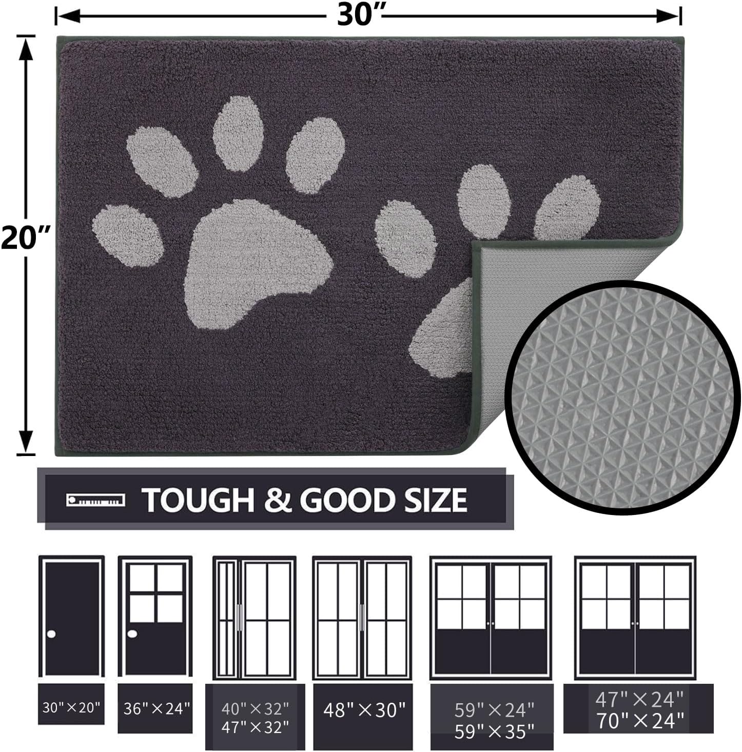 Detalle 2 de Buganda Dog Door Mat 30x20
