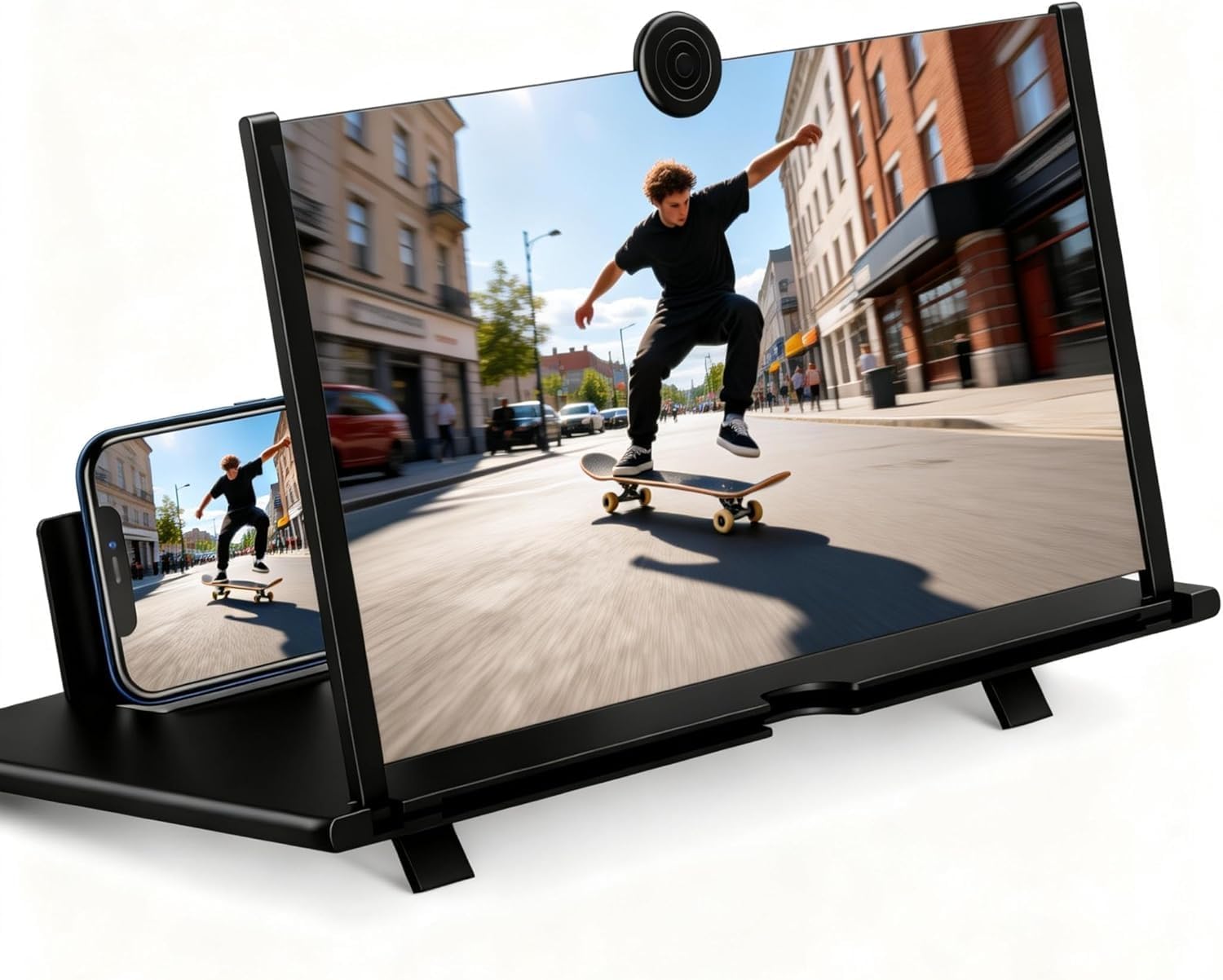 Detalle de TAURI Bildschirmlupe für iPhone 16 Pro Max – faltbare 6,1-Zoll-Sichtschutz-Lupe für Filme, Videos & Spiele