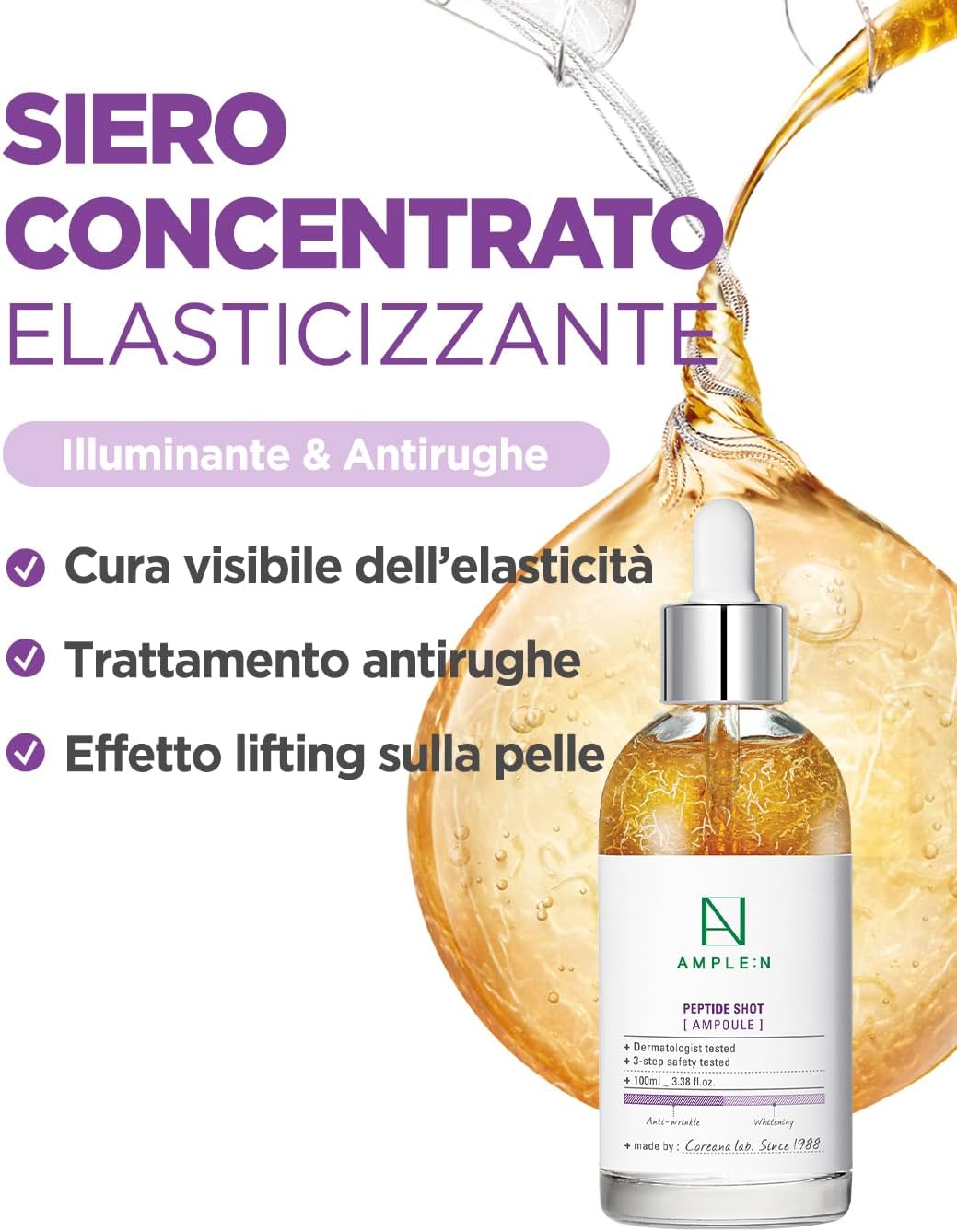Thumbnail 1 de Coreana AMPLE:N Peptide Shot Ampoule 100 ml – Siero rassodante viso anti-età con tri-peptidi