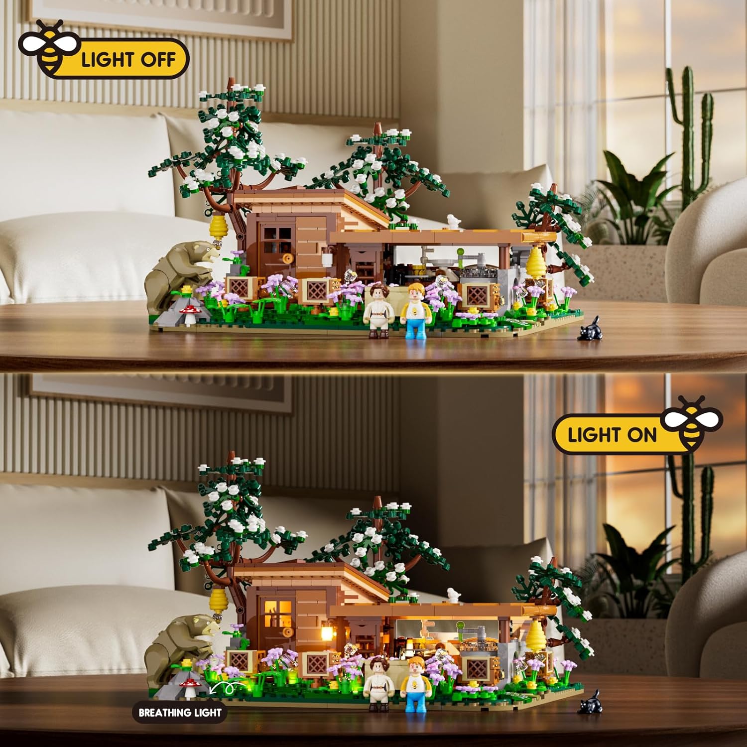 Detalle 2 de FUNWHOLE Bee-Farm Lighting Building-Bricks Set – 1274 Pcs