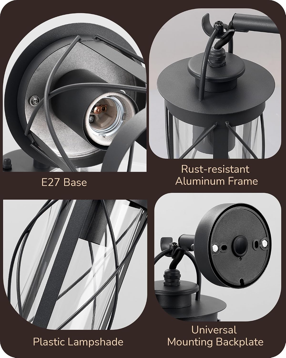 Thumbnail 5 de Outdoor wall lantern light IP44, E27