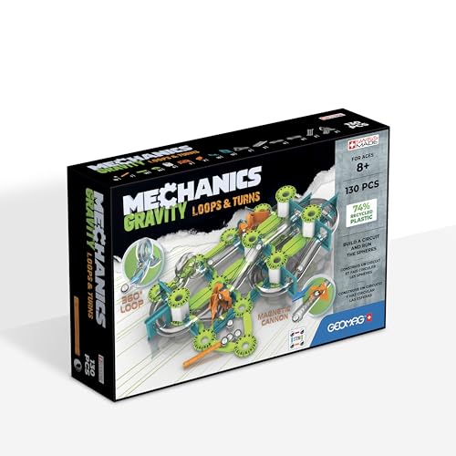 Detalle de Geomag Mechanics Gravity Loops & Turns — 130 piezas 🧩