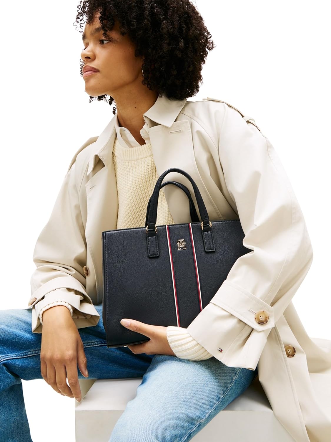 Thumbnail 2 de Tommy Hilfiger Damen Th Daily Satchel Corp Aw0aw18644 Ranzen – Space Blue