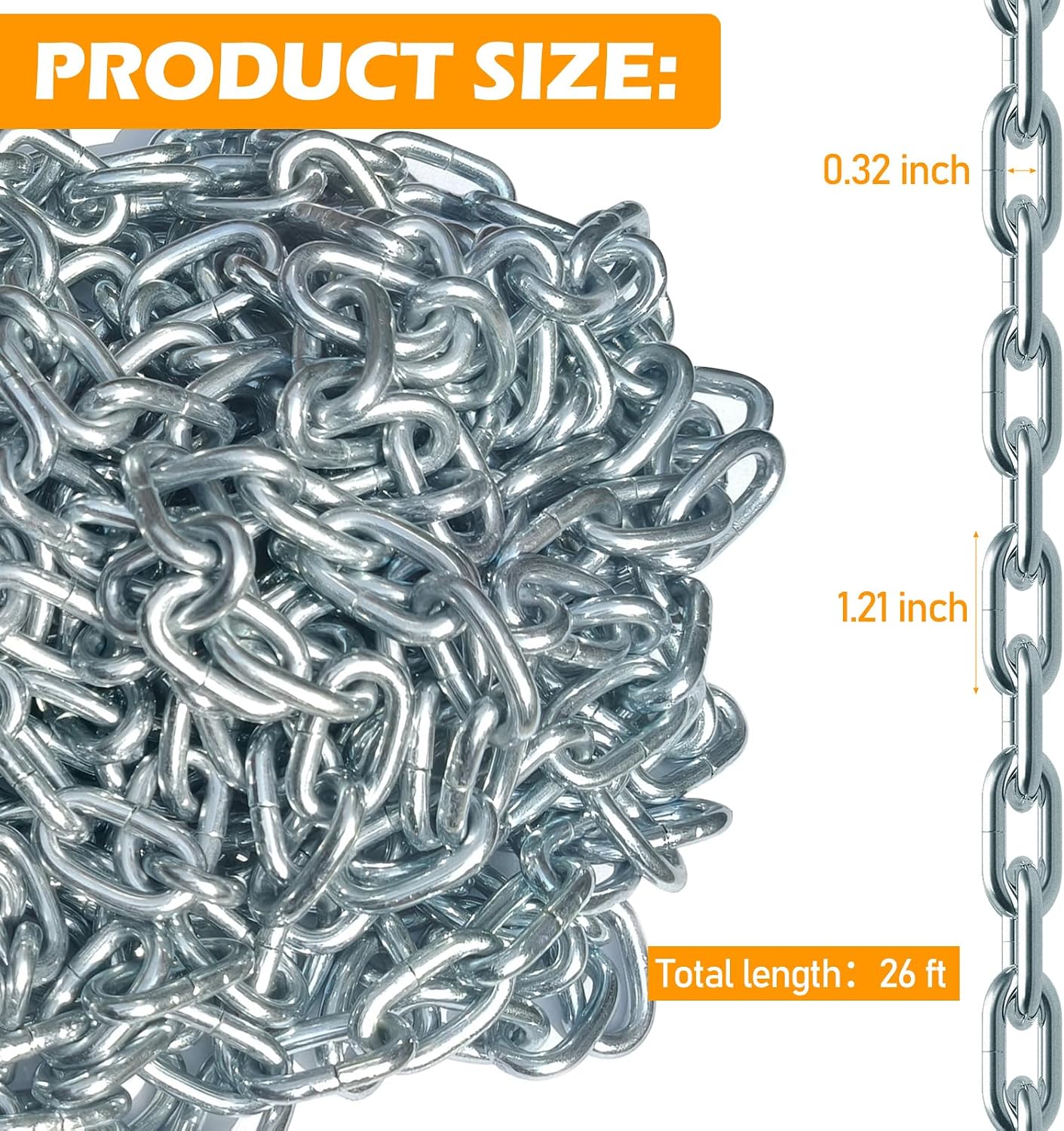 Thumbnail 1 de LAJIAOZ Garage Door Hoist Chain 26 feet