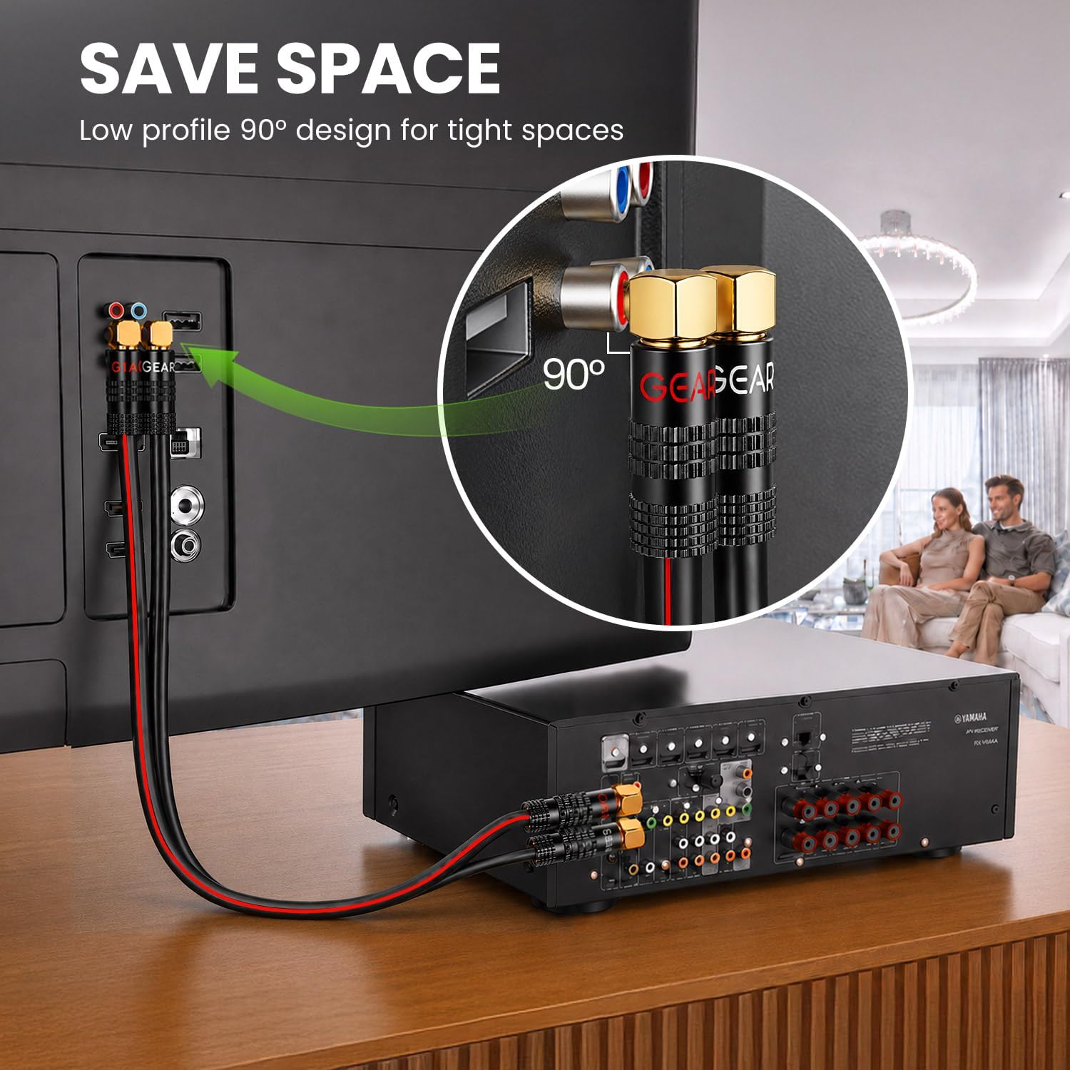 Detalle 2 de GEARit Right Angle Banana Plugs for Speaker Wire (90 Degree, 6 Pairs, 12–20 AWG)