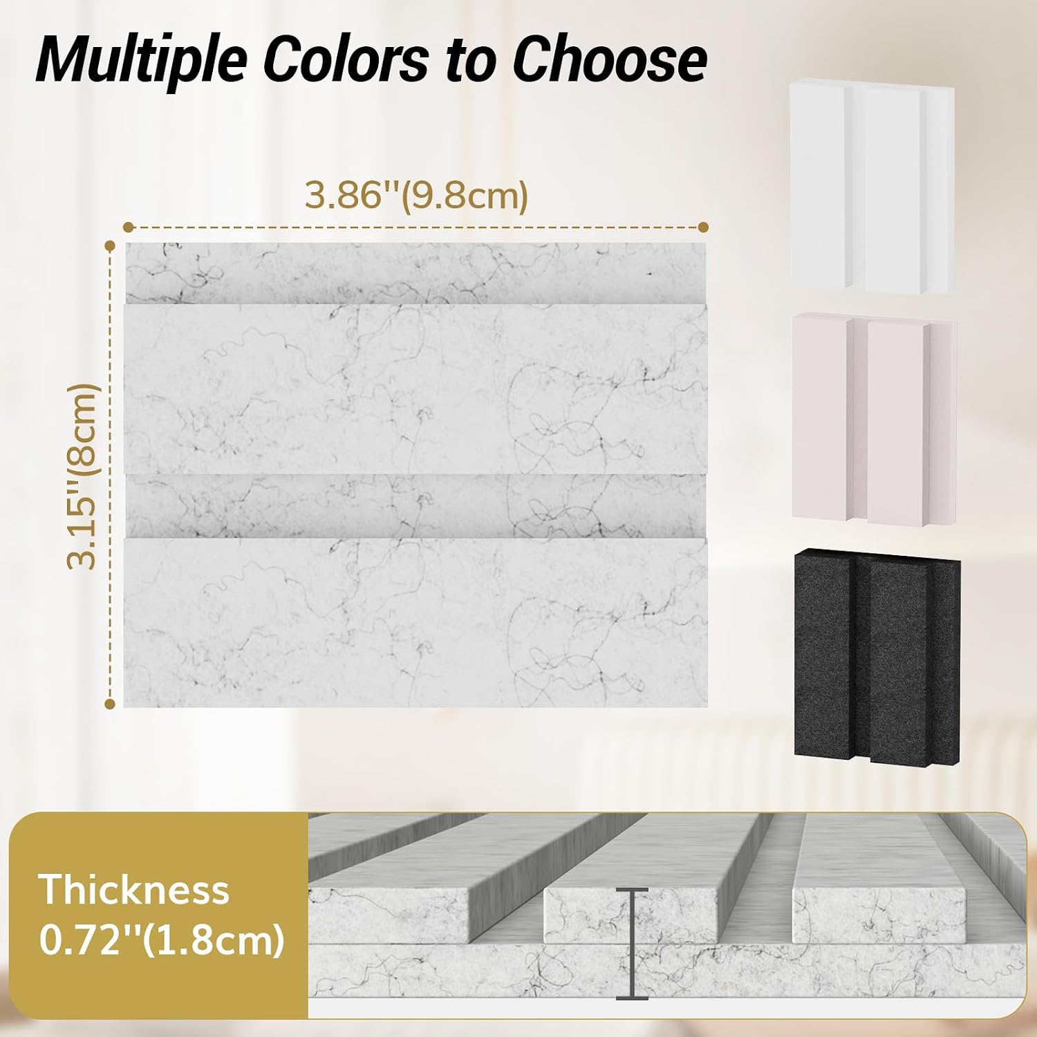 Detalle 2 de TONOR 24014 Acoustic Panels, 4-Colour Polyester Sample Set