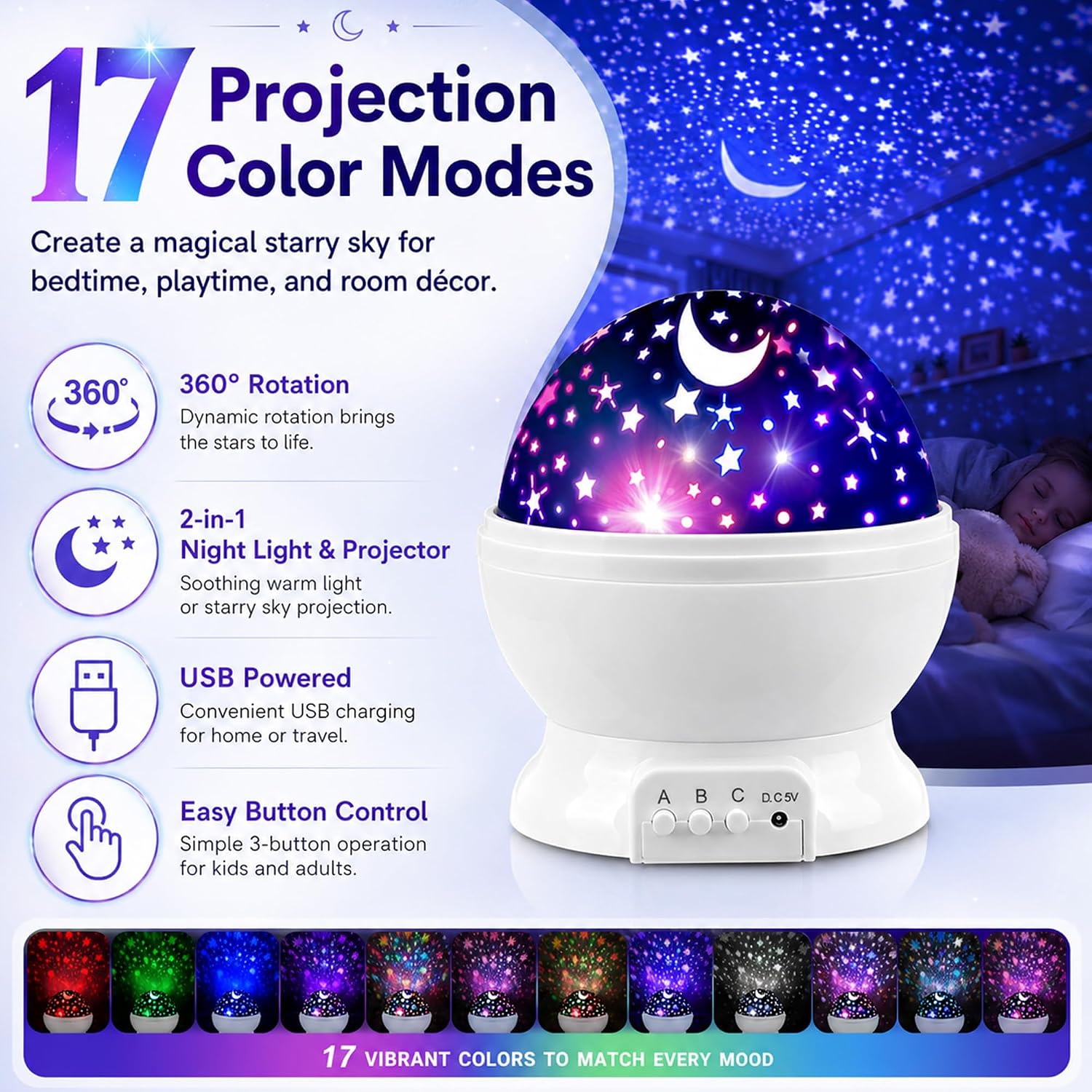 Thumbnail 5 de MOKOQI Star Projector Night Light White