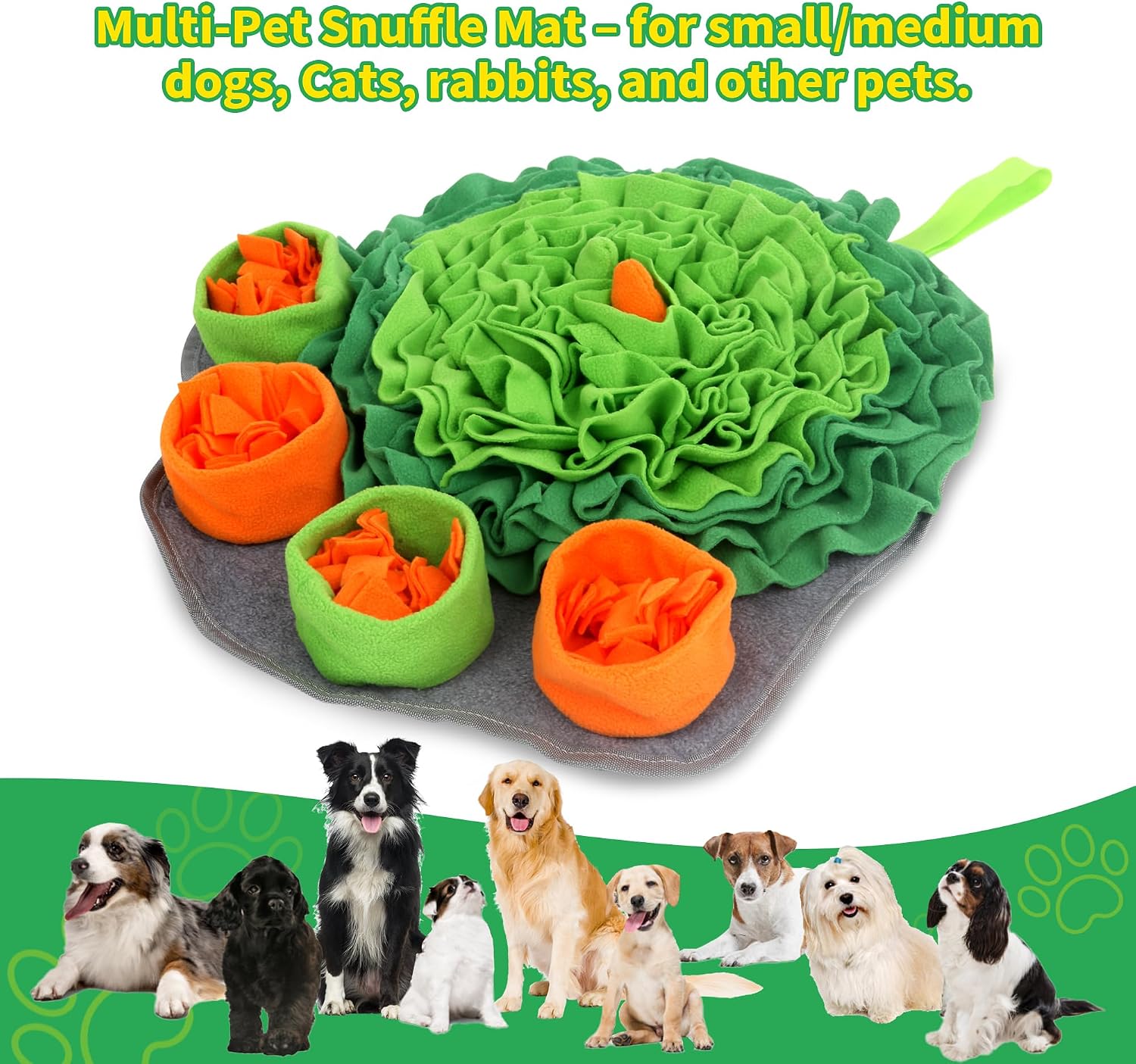 Detalle de Banlangen Snuffle Mat for Dogs – Christmas Interactive Slow Feeder and Enrichment Mat (Green)