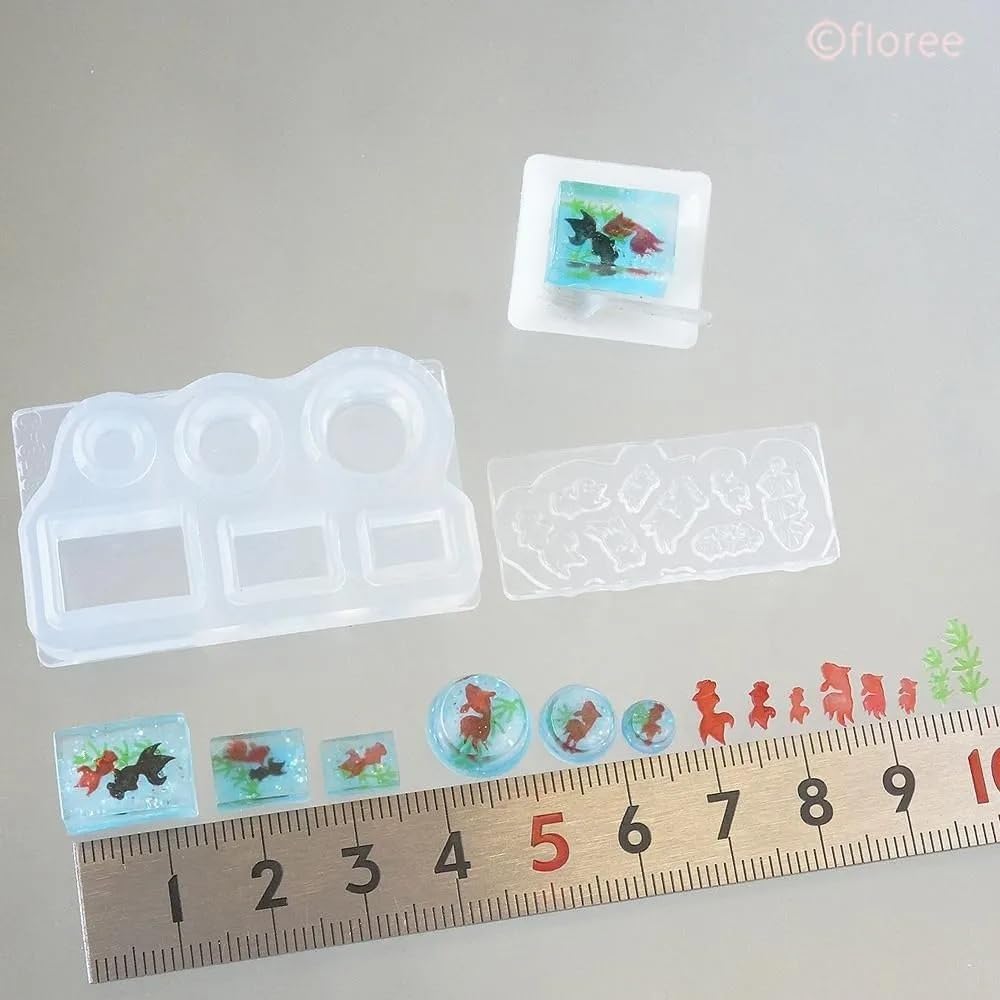 Thumbnail 1 de 亀島商店 C-878 ソフトモールド 和菓子シリーズ 金魚・水草付きゼリー型