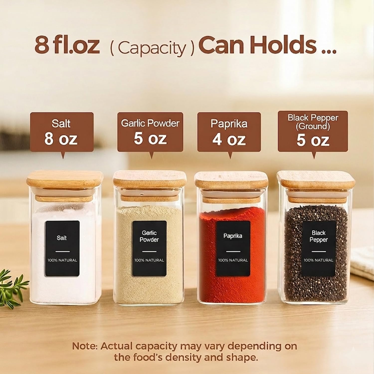Detalle 2 de ComSaf glass spice jars, 8 oz