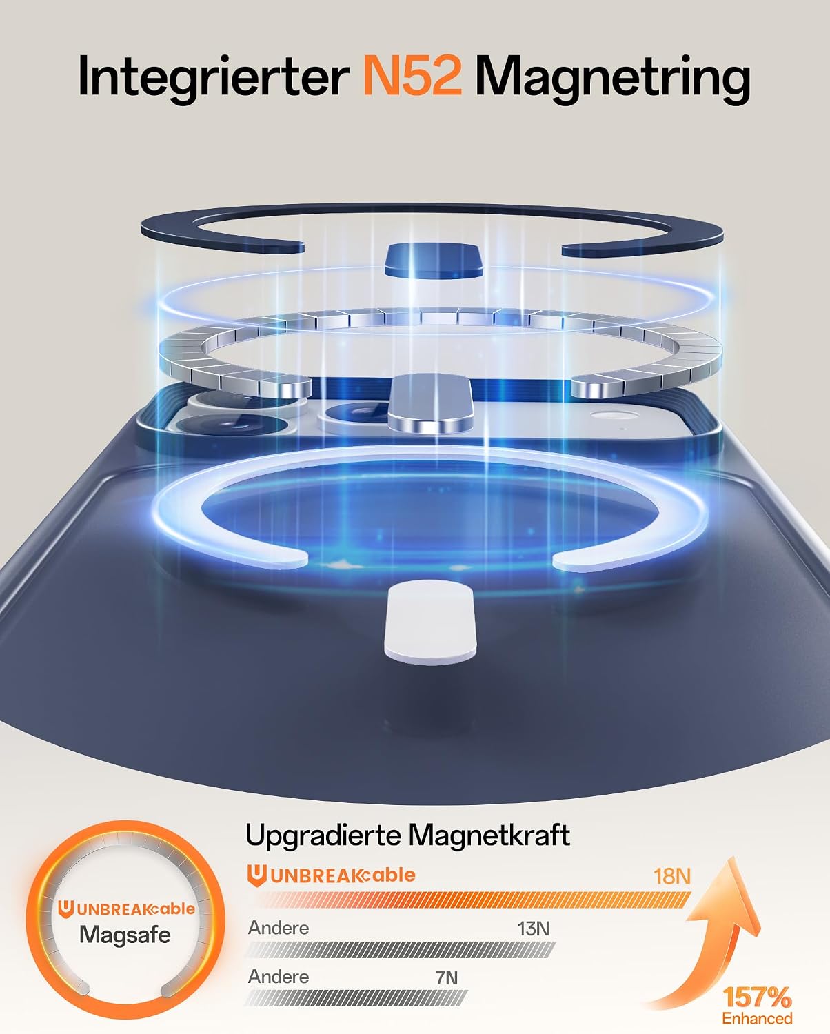 Thumbnail 2 de UNBREAKcable Hülle iPhone 17 Pro MagSafe Tiefblau