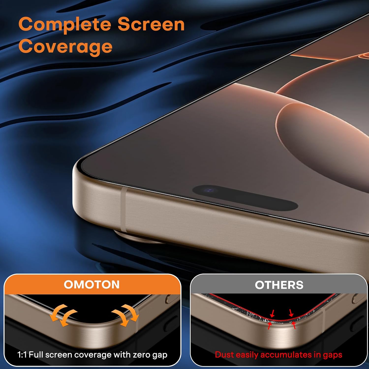 Thumbnail 3 de OMOTON Panzerglas für iPhone 16 Pro Max 9H