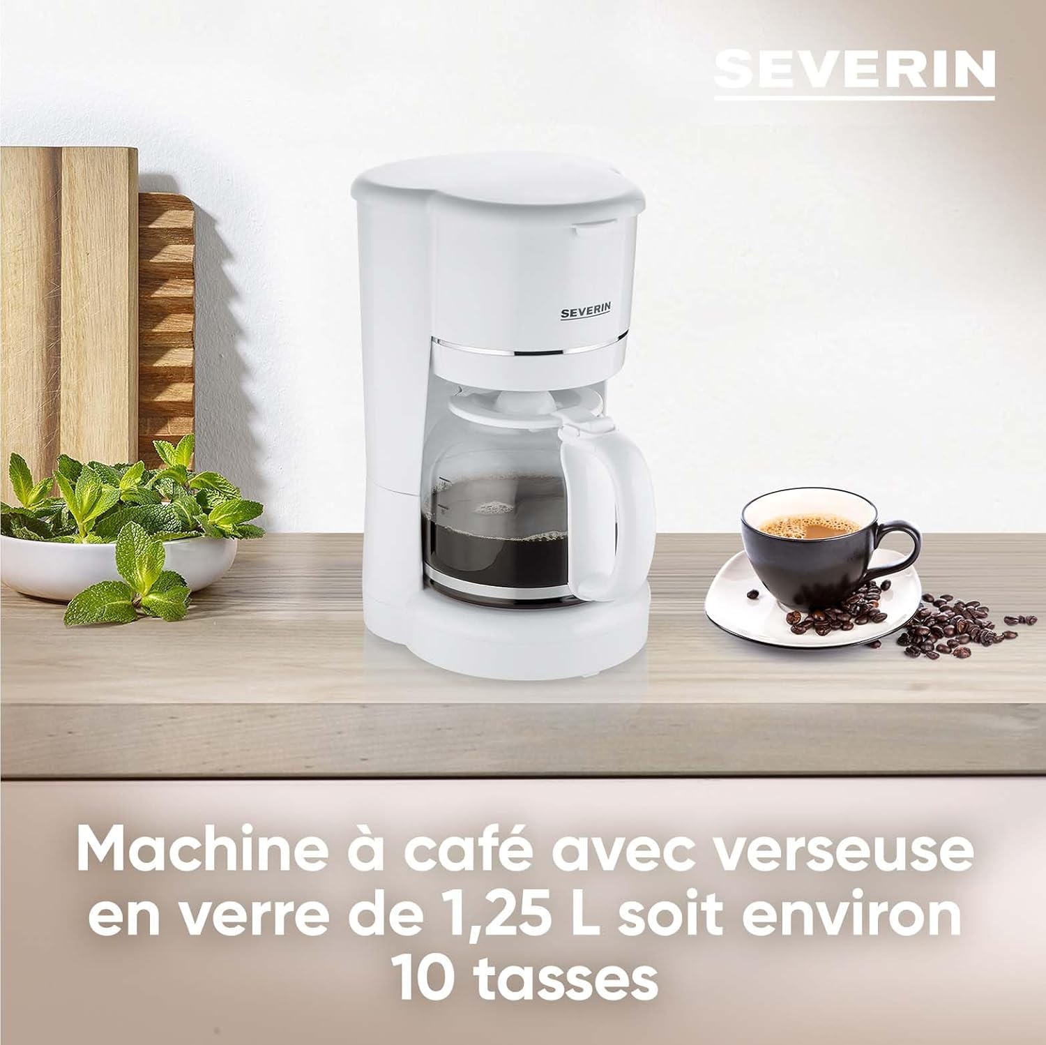 Detalle de SEVERIN Cafetière Filtre KA4323 – 900 W, 1,4 L, maintien au chaud et filtre permanent amovible
