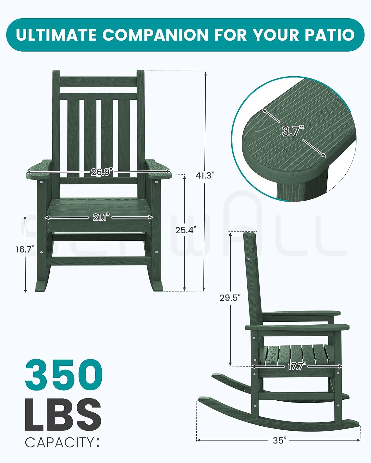 Thumbnail 2 de SERWALL Outdoor Rocking Chair HDPE