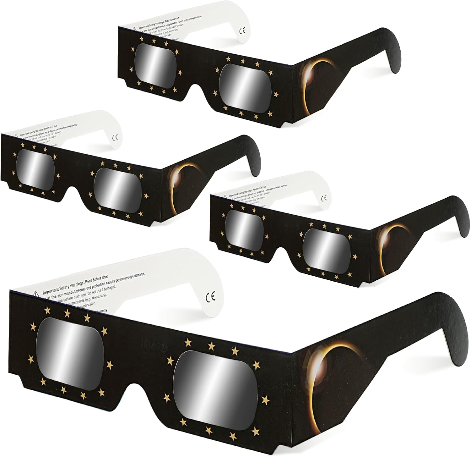 QIWEI gafas eclipse solar homologadas QW-SOZ3 (pack de 4) EN ISO 12312-2