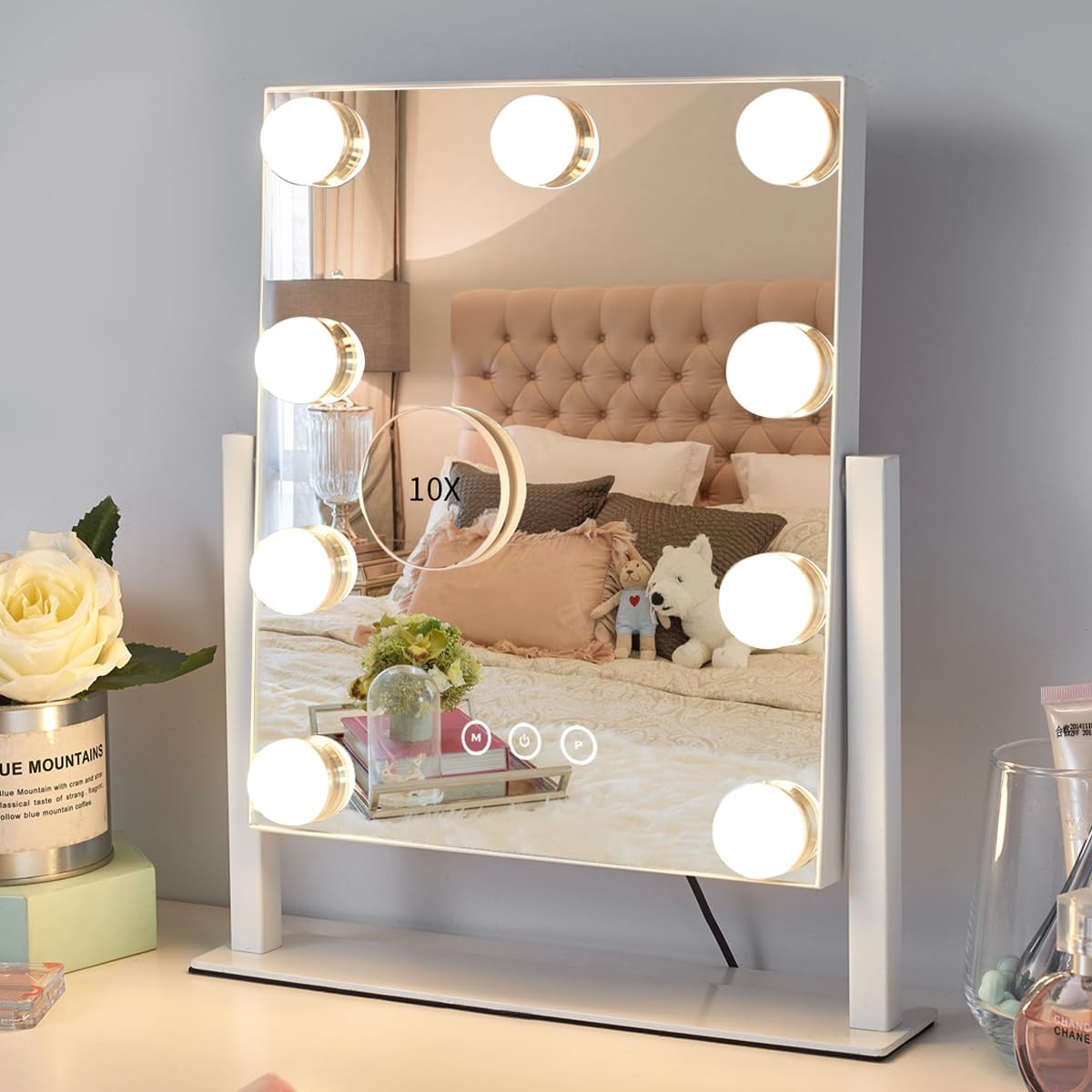 Detalle de Kotdning Lighted Vanity Mirror with 10x Magnification