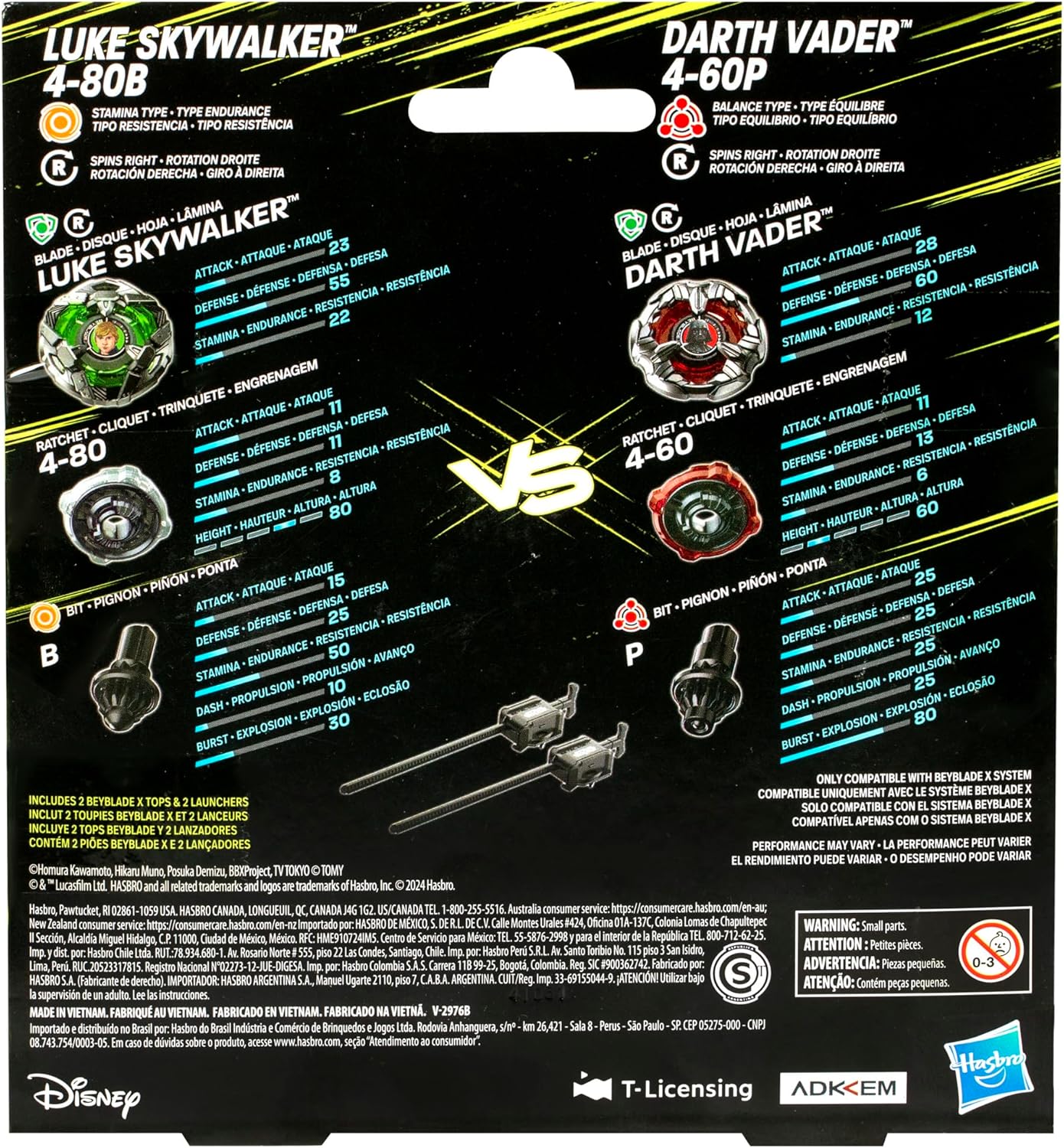 Thumbnail 4 de Beyblade X Star Wars Collab Luke Skywalker 4-80B vs. Darth Vader 4-60B Multipack – Zweikampf-Set