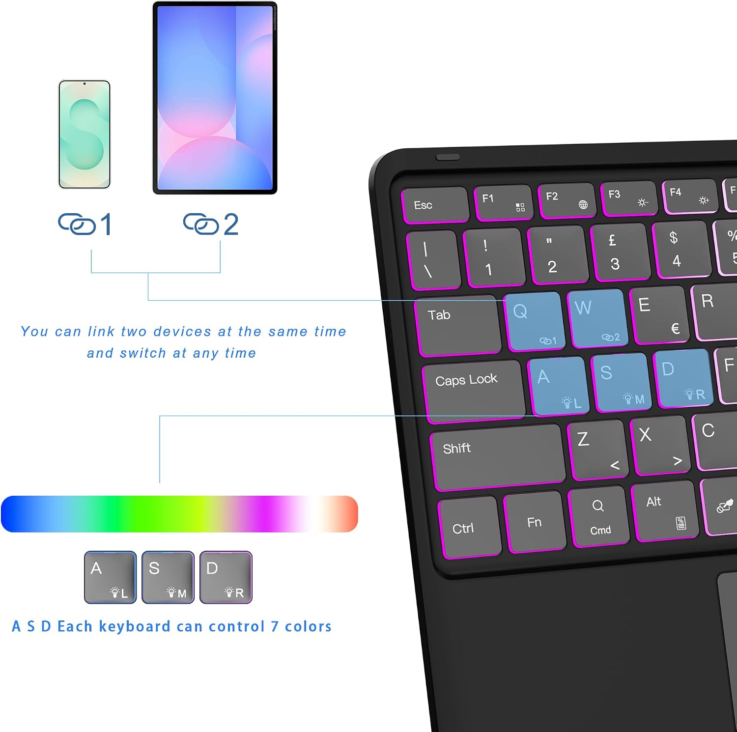 Detalle 2 de VANKYPAD Custodia tastiera per Tab S10 FE+