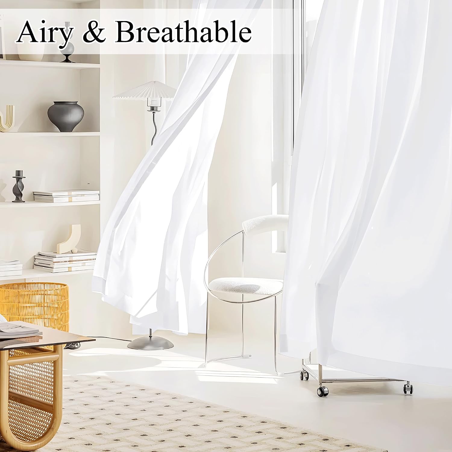 Thumbnail 4 de NICETOWN Non-See-Through Privacy Sheer Curtains 72"
