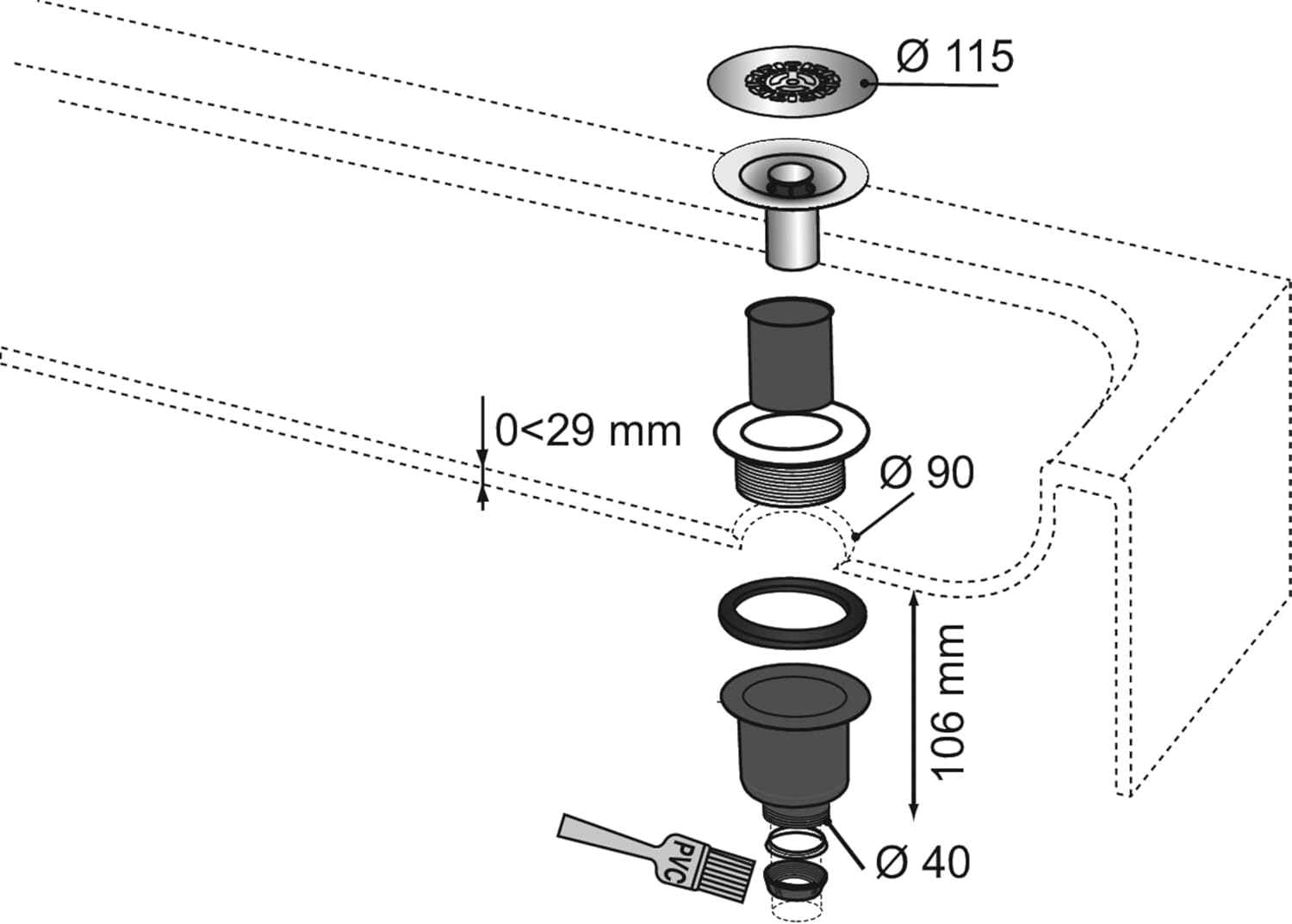 Detalle 2 de Bonde de douche Wirquin Tourbillon Ø90