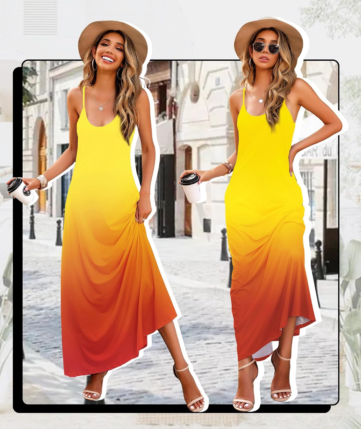 Detalle 2 de Wolddress Women’s Maxi Dress with Pockets (S–5X) — Casual Strap Long Dress for Work, Summer & Travel