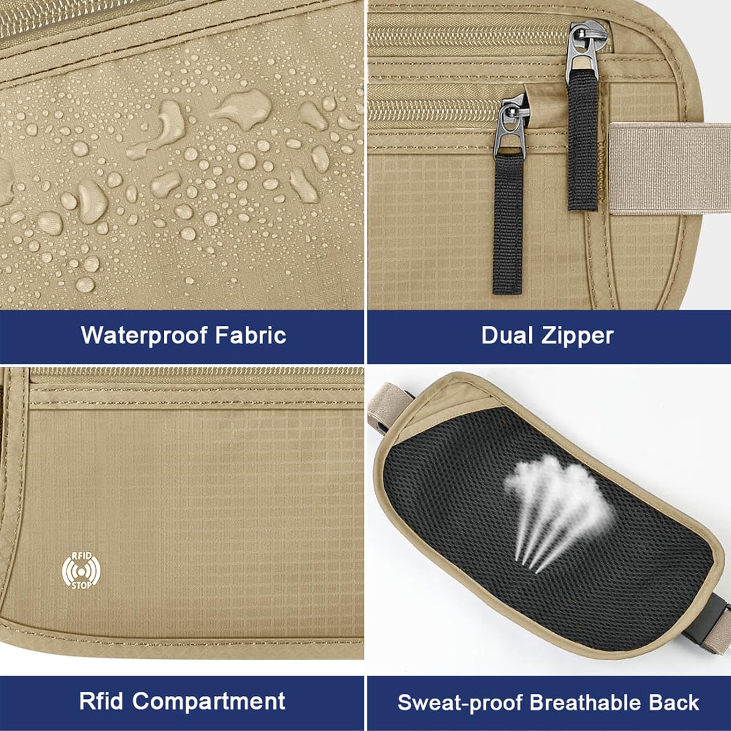 Thumbnail 5 de Aucuu Travel Money Belt RFID Blocking