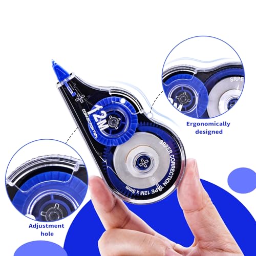 Thumbnail 2 de Jewan 10 Piezas de Cinta Correctora 12 m x 5 mm con Tapa Protectora | Roller Pocket, Ideal para Escolar y Oficina