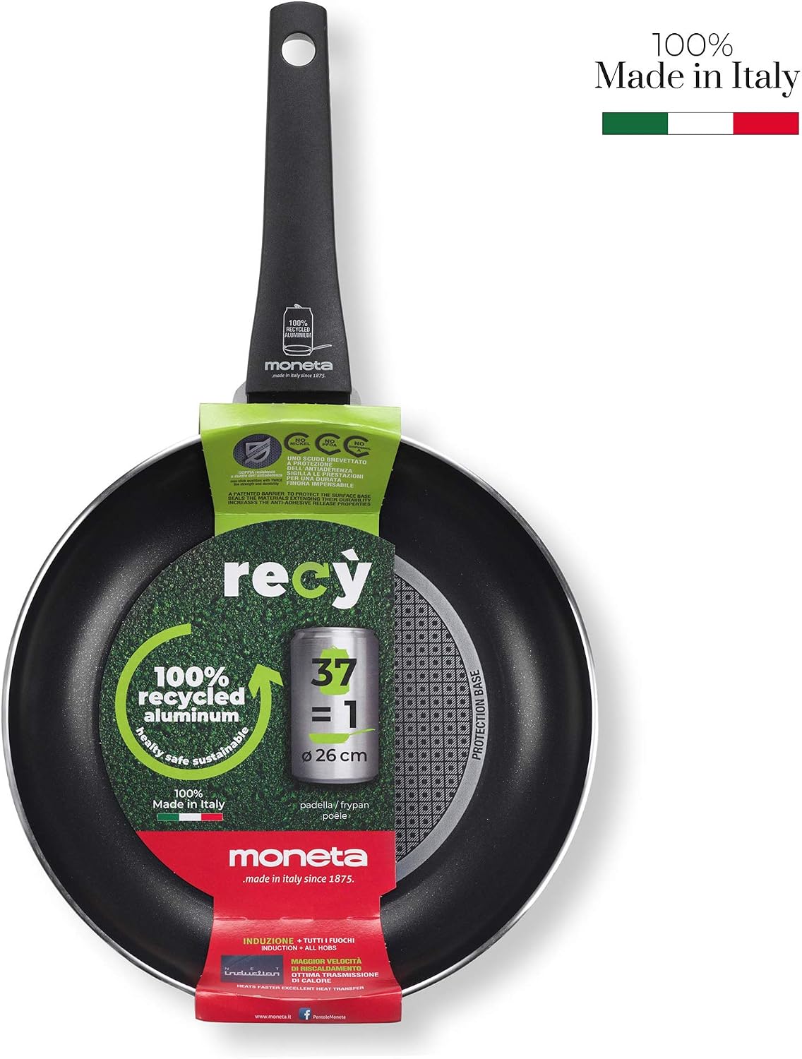 Detalle 2 de Moneta Recy patelnia 26 cm z aluminium z recyklingu, Net Induction