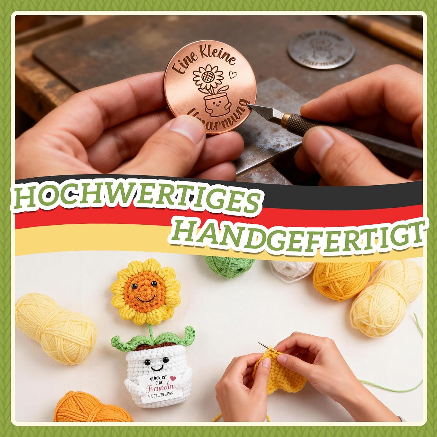Thumbnail 6 de Giftota Abschiedsgeschenk für Kollegin: Pocket Hug Vergissmeinnicht mit Glücksmünze & Lederetui