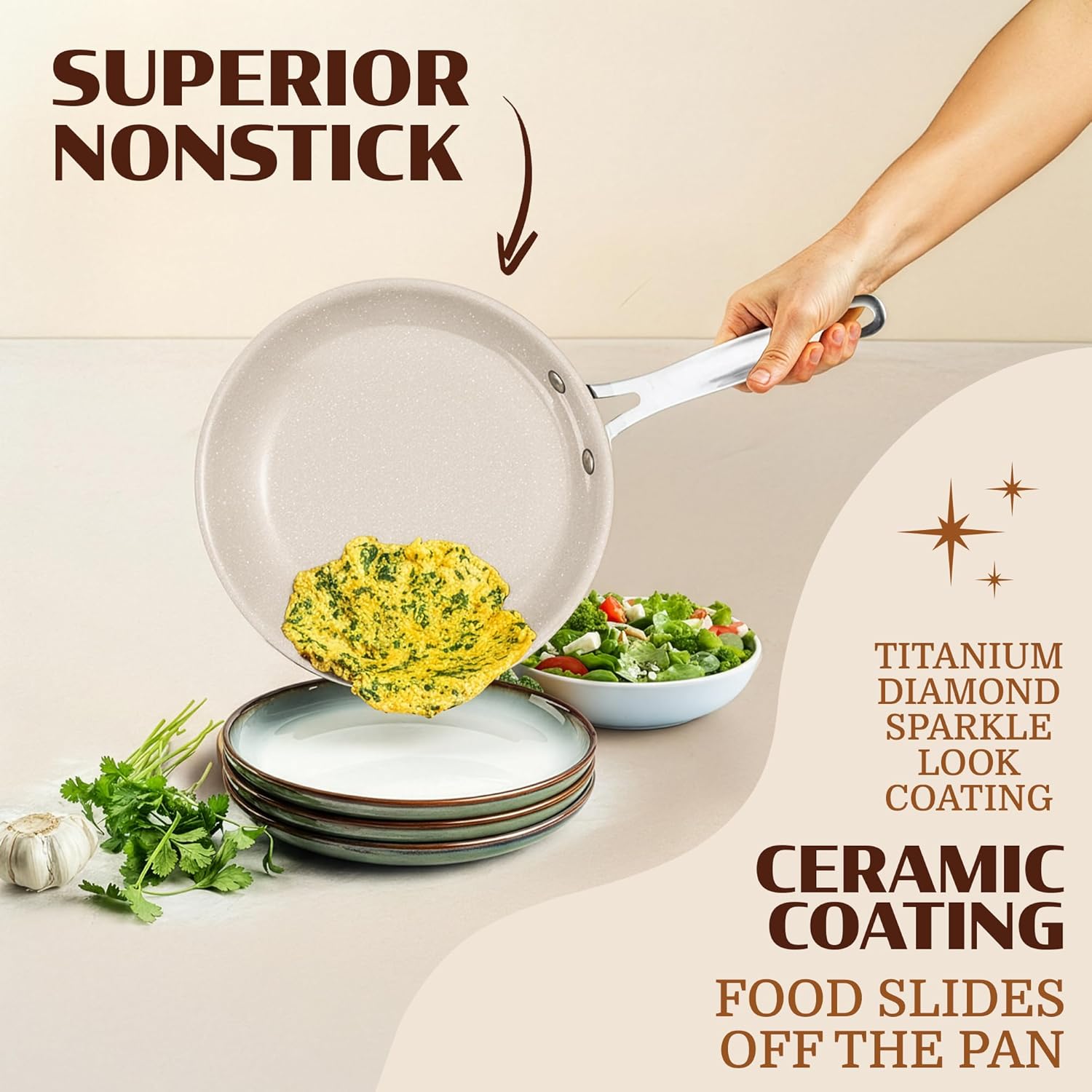 Thumbnail 3 de Granitestone Ceraluxe 20 Pc Ceramic Cookware Set (Nonstick) with Bakeware, Utensils & Steamer