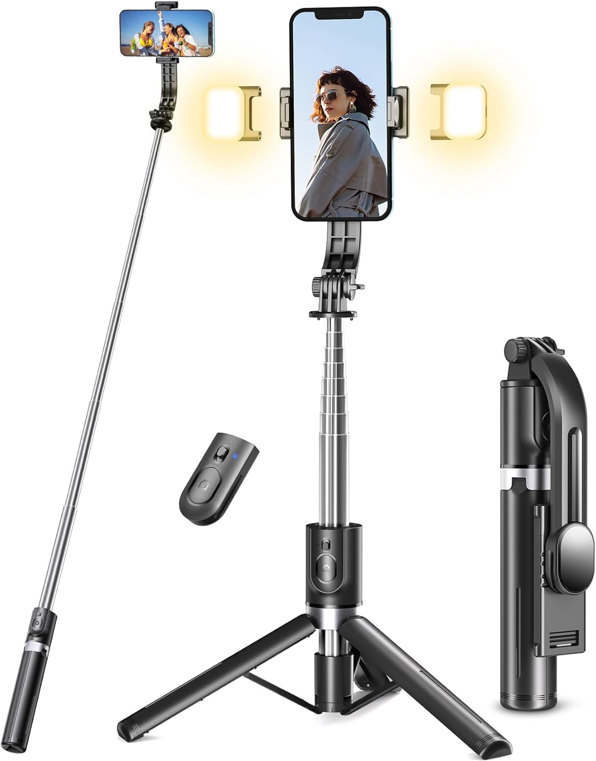Detalle de Selfie Stick Tripod 45" with 2 fill lights