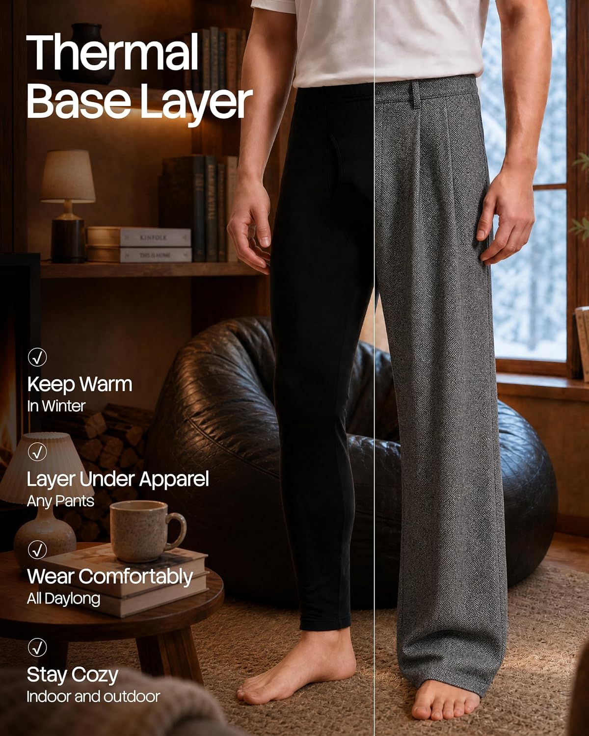 Detalle 2 de Men’s Thermal Underwear, Fleece-Lined