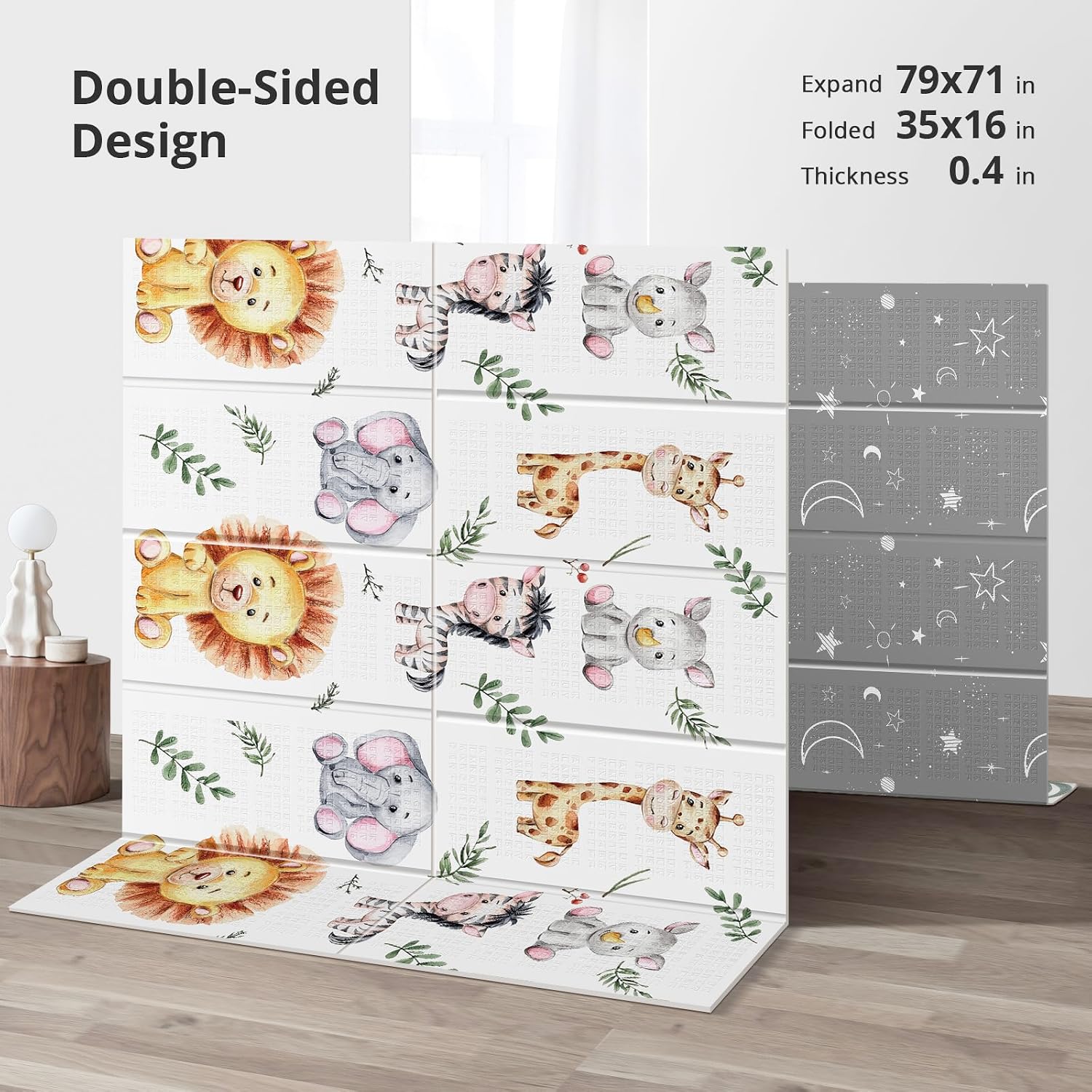 Detalle 2 de NOONKTY Baby Play Mat 79 x 71 Inches