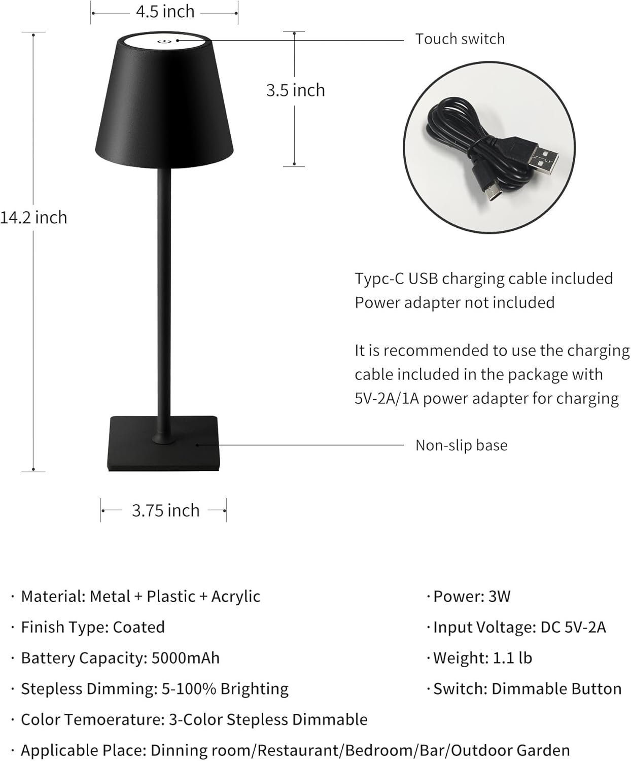 Thumbnail 4 de KDG 2 Pack Cordless Table Lamp 5000mAh 🔆