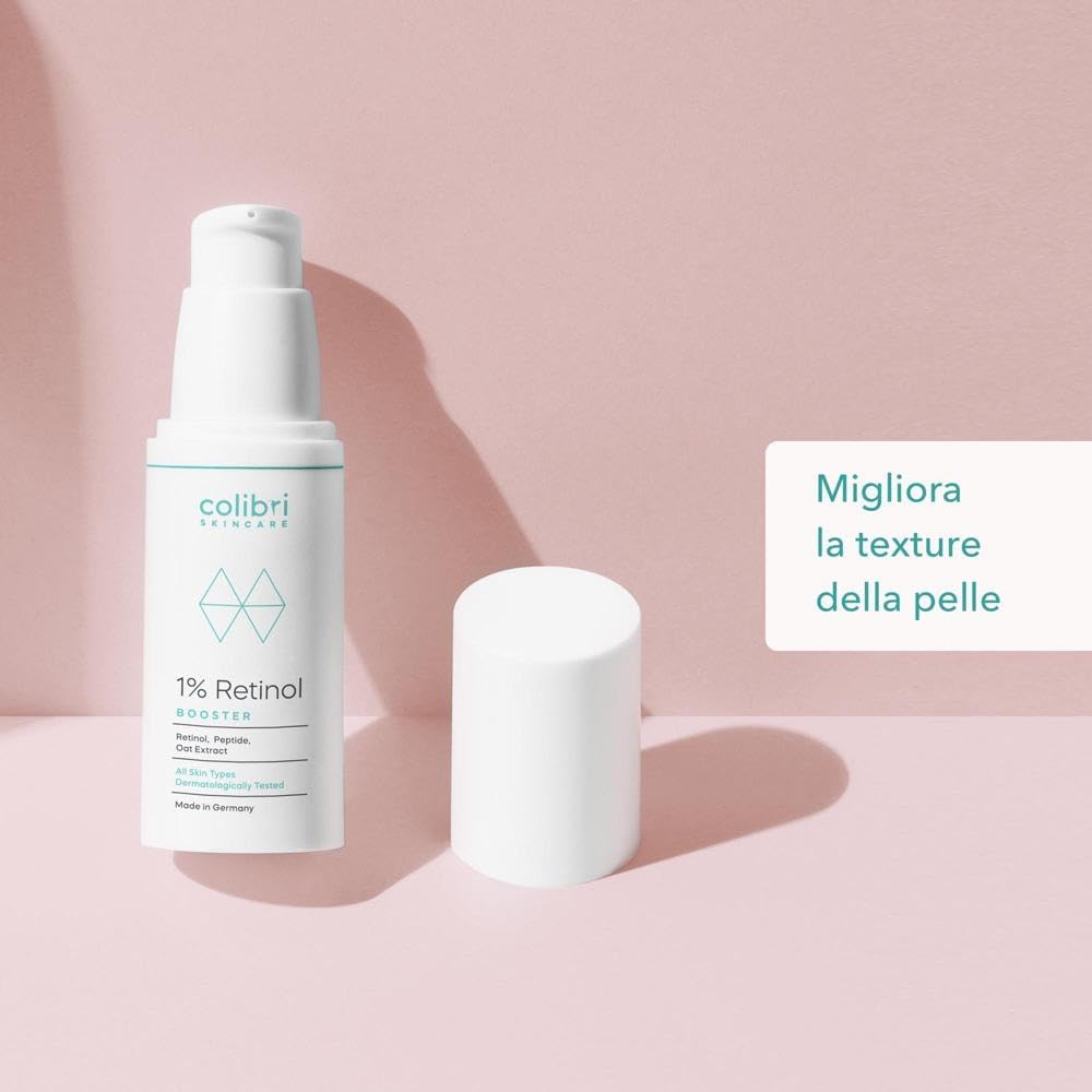 Detalle de Colibri Skincare 1% Retinol Booster siero viso al retinolo incapsulato in liposomi
