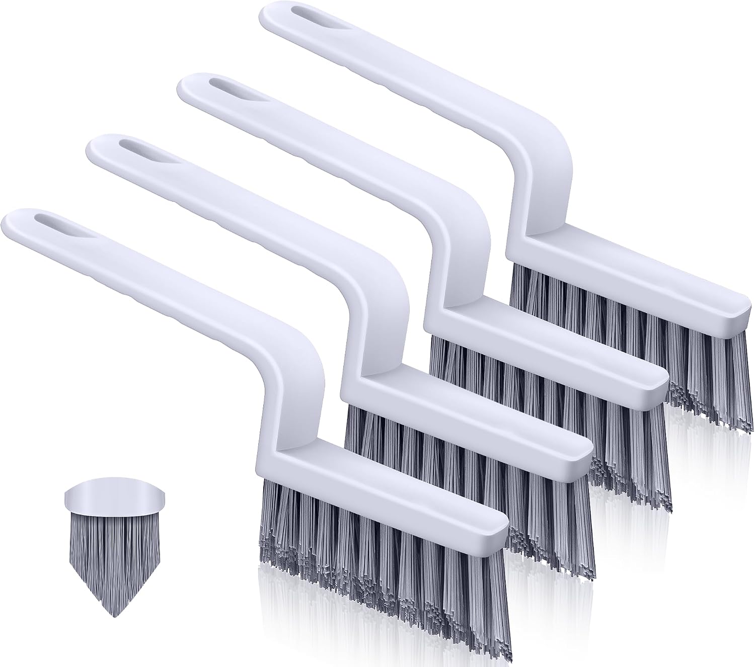 Detalle de Lumkew Grout Brush Set, 4-Piece with V-Shaped Hard Bristles