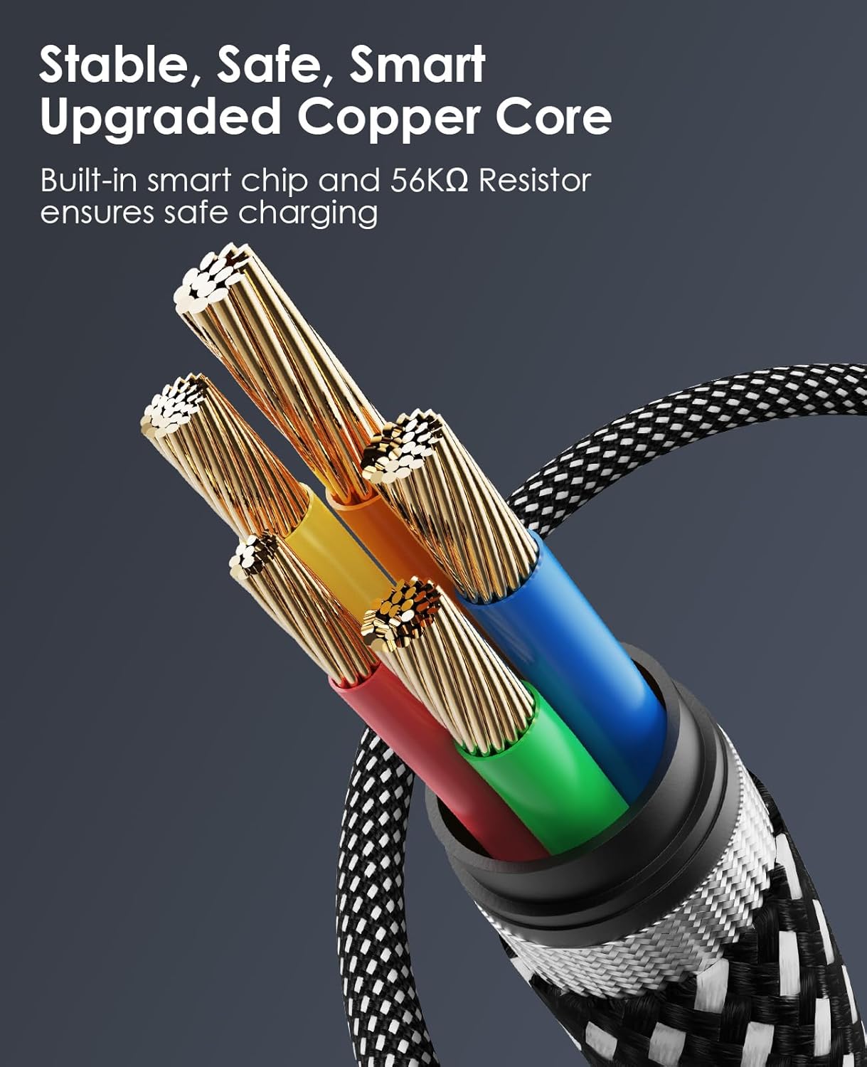 Thumbnail 5 de Magtame Magnetic USB-C Cable (Retractable Coiled) – 3.3ft Black, 30W Fast Charging, Nylon Braided