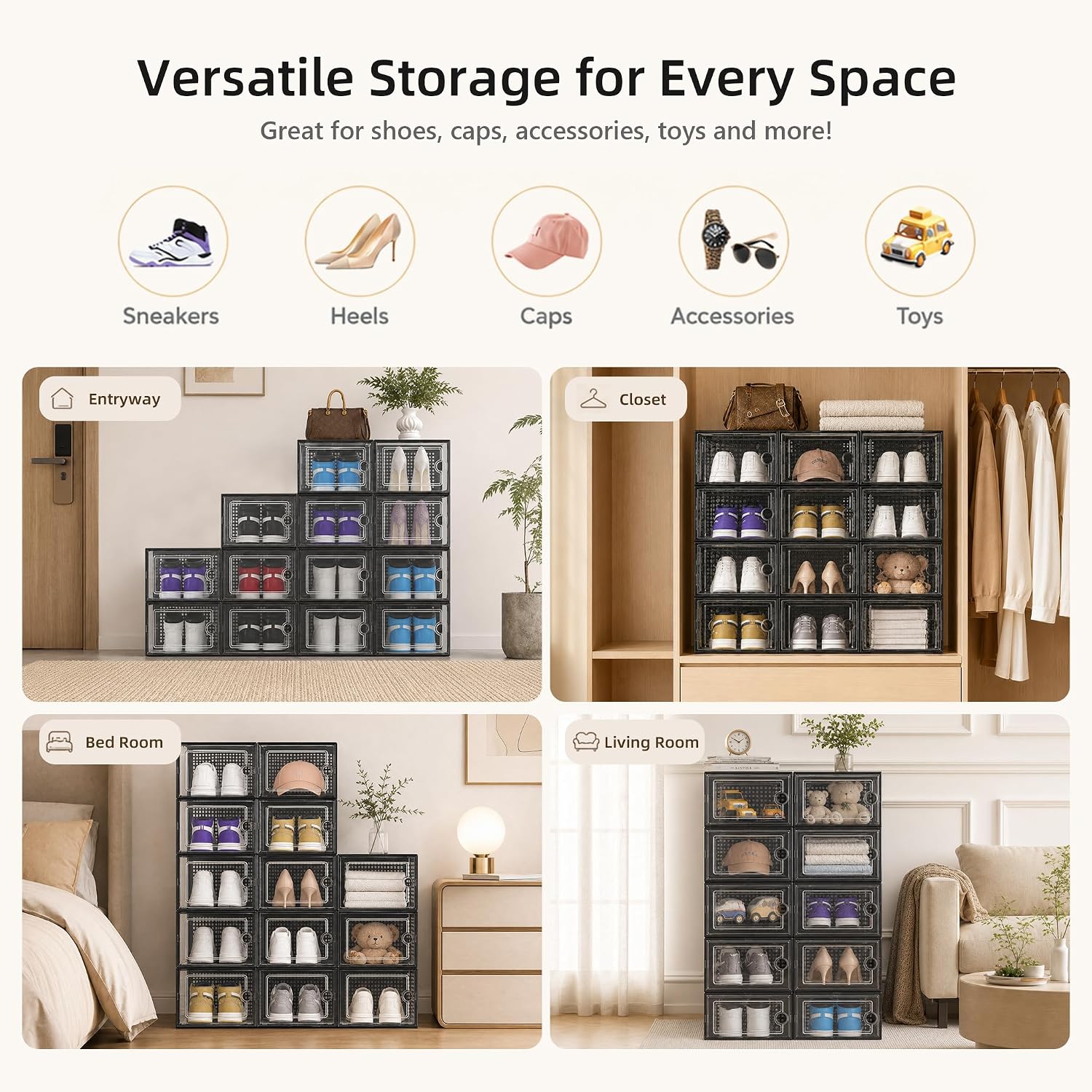Thumbnail 5 de Kuject X-Large Shoe Storage Boxes 12-pack