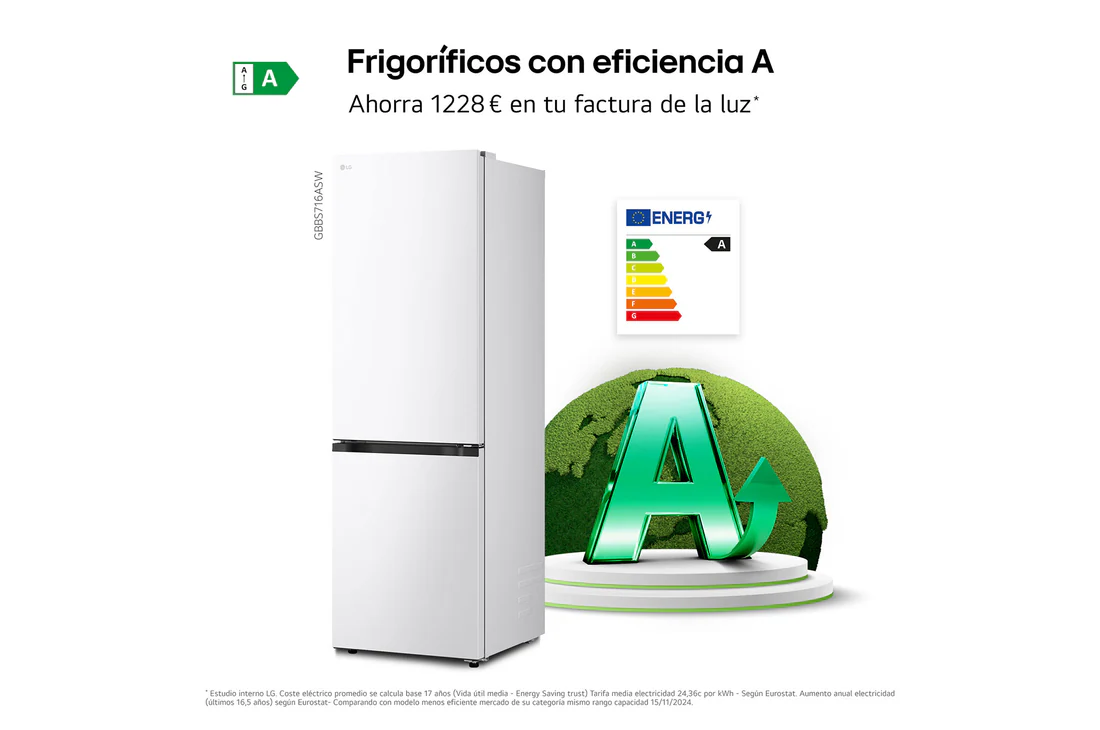 Thumbnail 4 de LG GBBS726ASW combi 375 L blanco