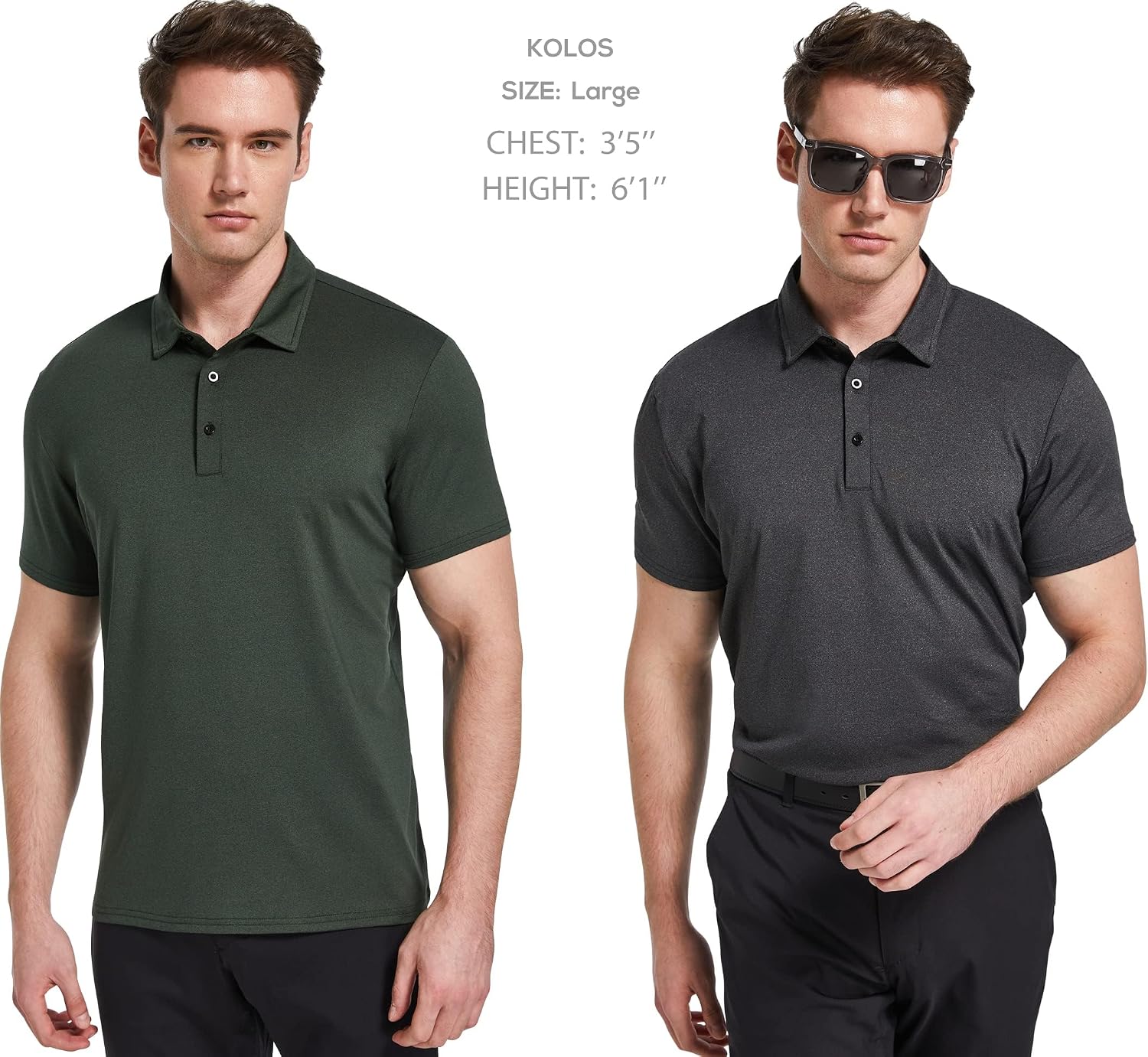Detalle de TELALEO Polo Shirts Quick Dry 4-Pack