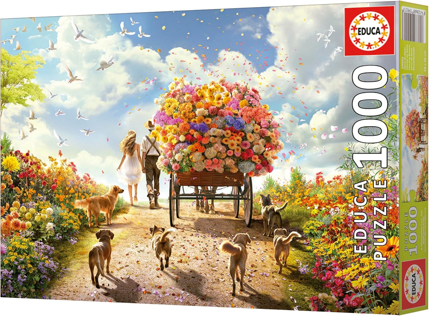 Thumbnail 5 de Educa Puzzle mit 1000 Teilen für Erwachsene – Blumenkutsche, 68 x 48 cm inkl. FixPuzzle Kleber