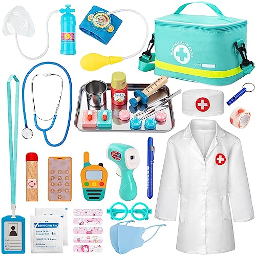 Detalle de Sundaymot Maletín de médicos: juego de rol con estetoscopio y accesorios